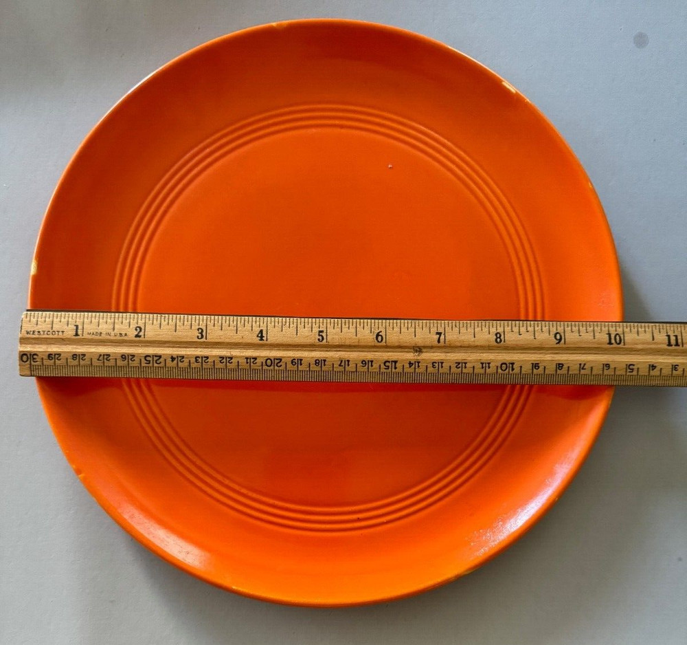 VINTAGE ORANGE KNOWLES UTILITY WARE RINGWARE SERVING TRAY DINNER CHOP PLATE 10"
