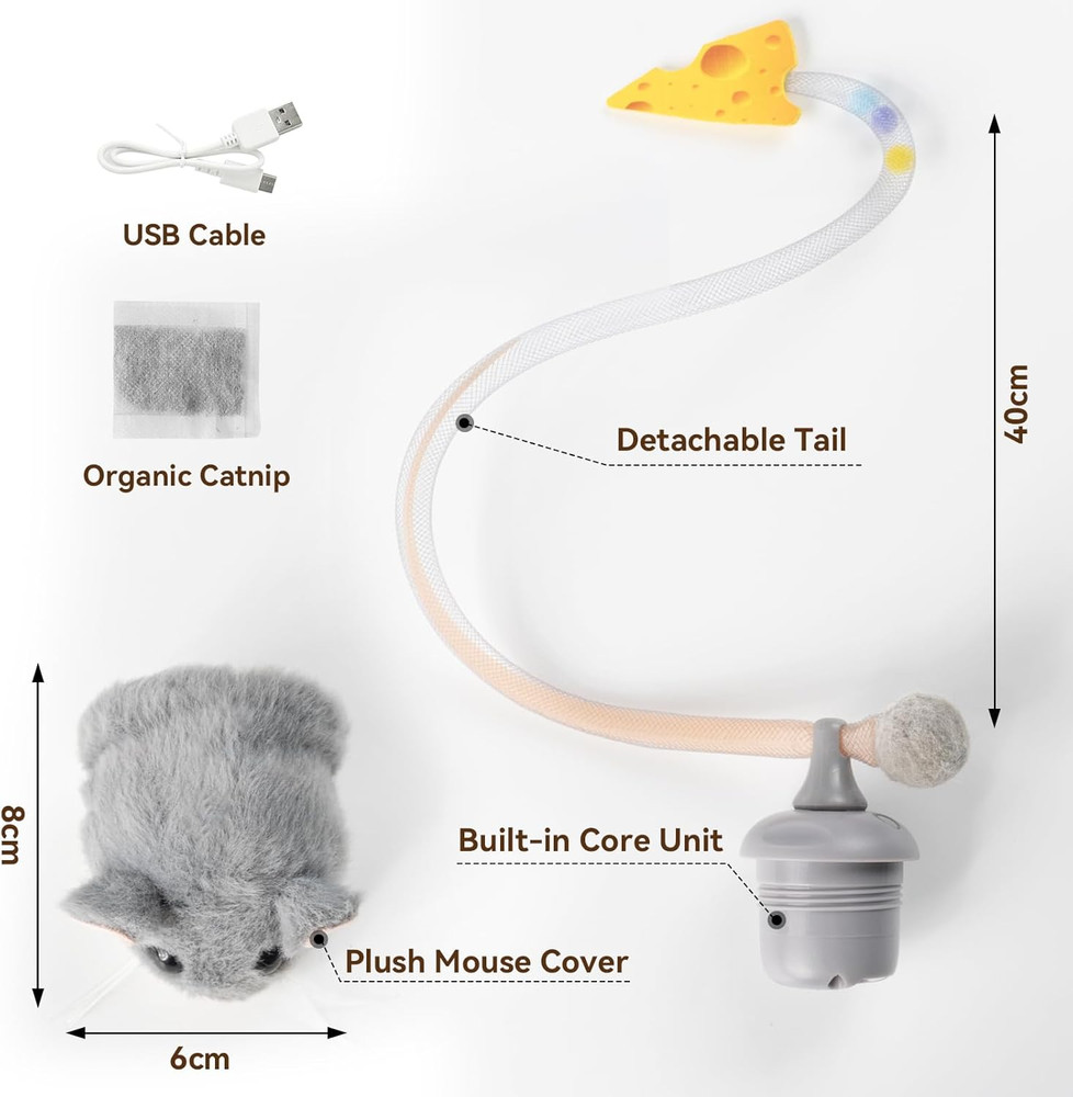Interactive Migimouse Cat Toy 360° Rolling & Spin
