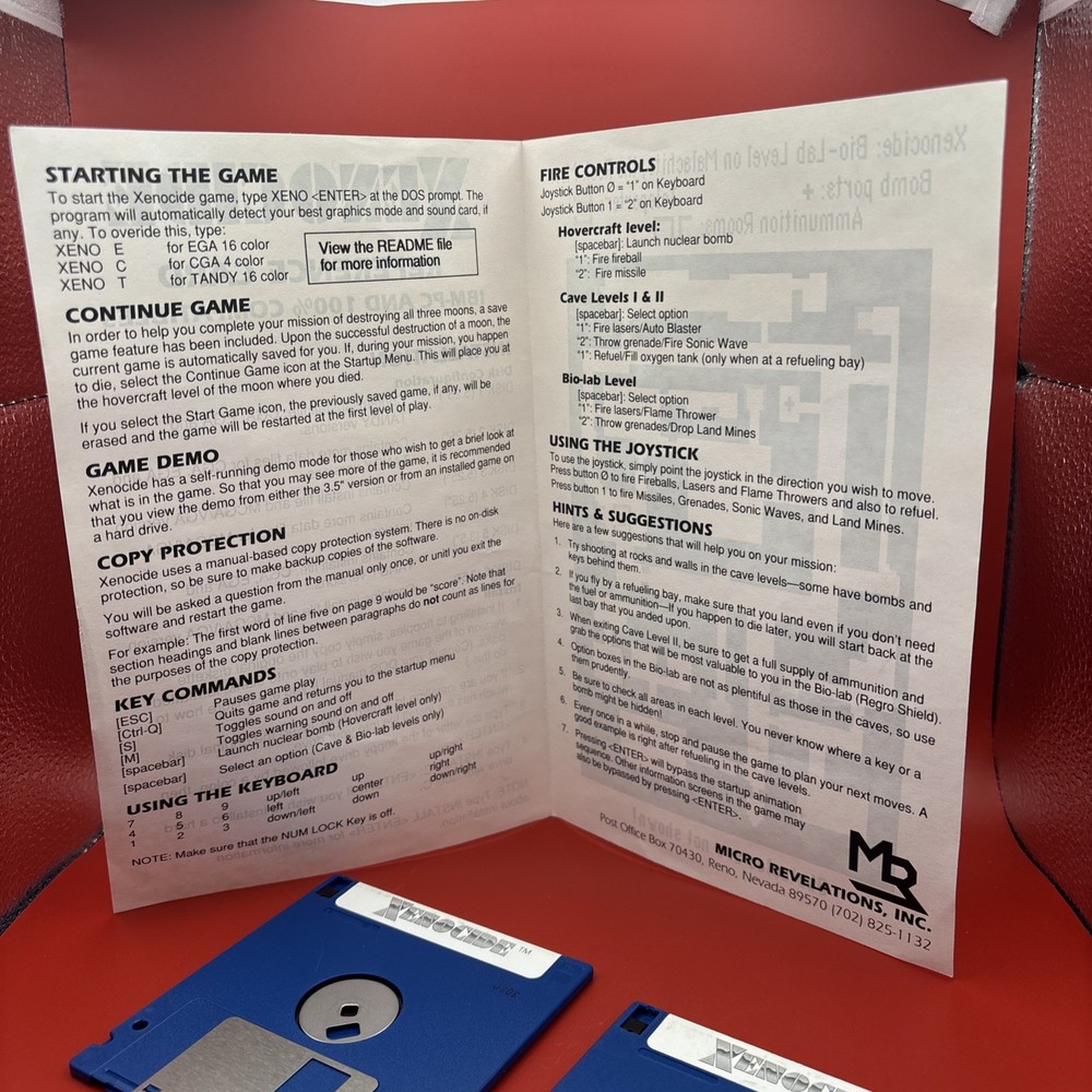 Xenocide 3.5 Floppy Vintage Computer Game (original) Disk 5&6 & Reference Card