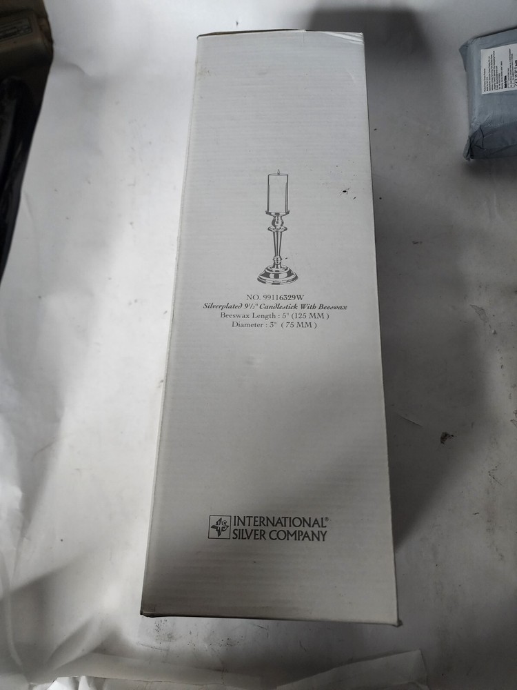 silver sentiments Silverplated 9.5" candlestick with beeswax New