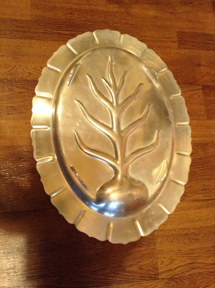 Early silverplate antique meat poultry tray