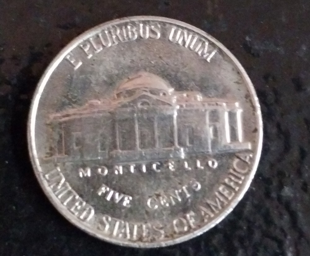 1962 Uncirculated Jefferson Nickel Multiple Errors/DD. No Initials.