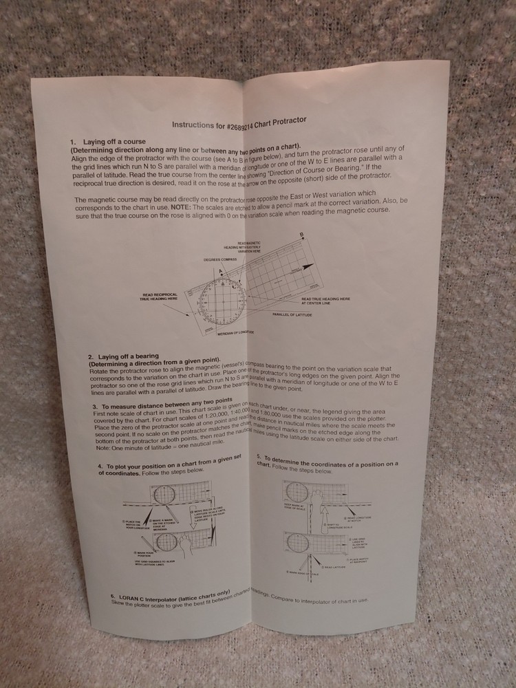 Weems & Plath 255 Marine Navigation Charr Protractor