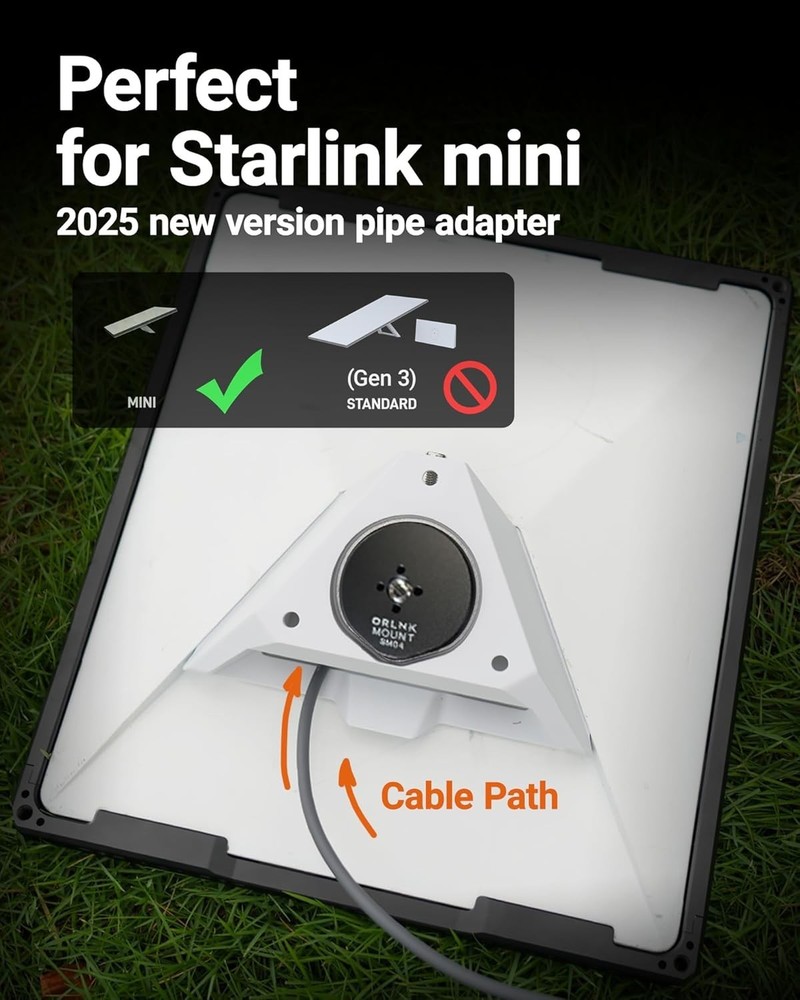 Aluminum Tripod Adapter for Starlink Mini - 1/4" & 3/8" Compatibility