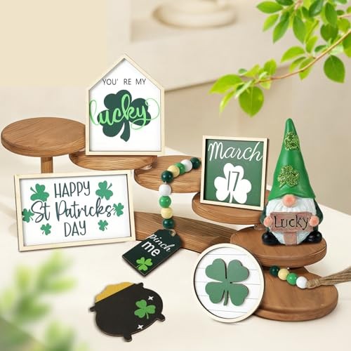 St. Patrick's Day Decorations | 7PCS St. Patrick's Day Tiered Tray Decor |