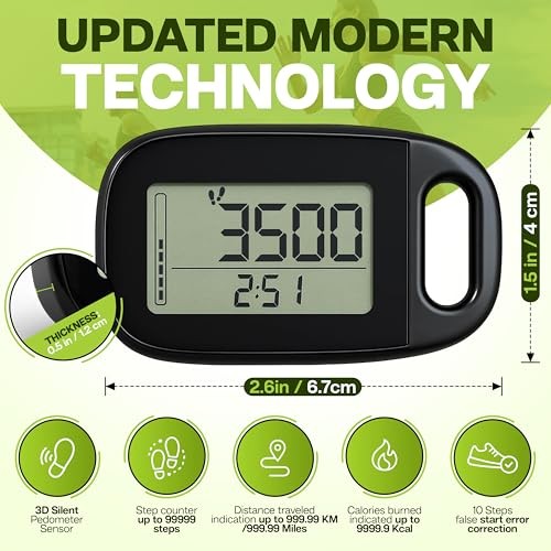 Ankle Pedometer Step Counter for Walking - Distance Counter - Activity Tracker