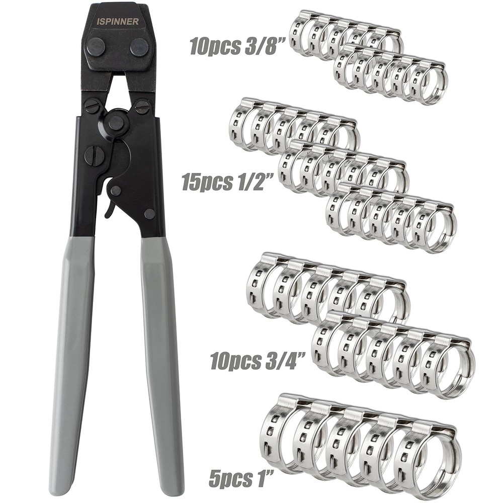 ISPINNER PEX Crimping Tool, Clamp Cinch Crimp Tool Crimper for Stainless Grey