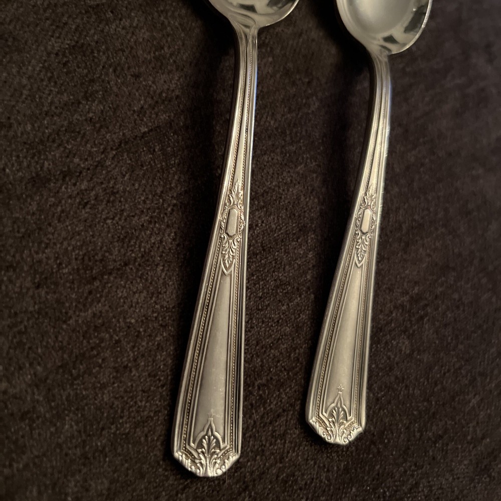 2 R&B Rogers & Bros LYRIC Pattern Silverplate Flatware 6” TEASPOONS 14 Ava