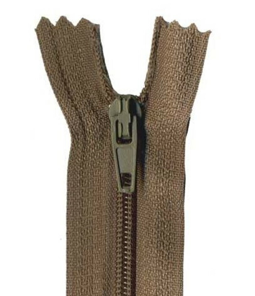 30cm Mid Brown Dress Zip