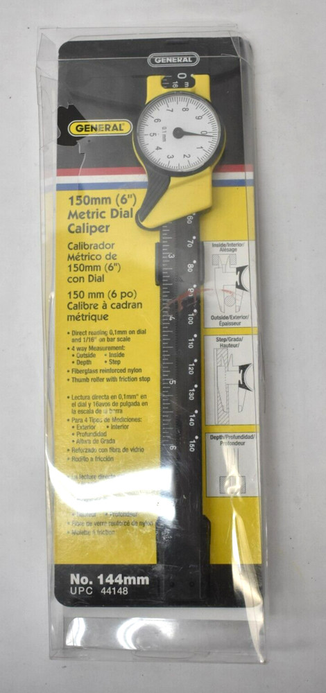 General Tools 144 mm Plastic Metric Dial Caliper 6" Direct Reading Instrument