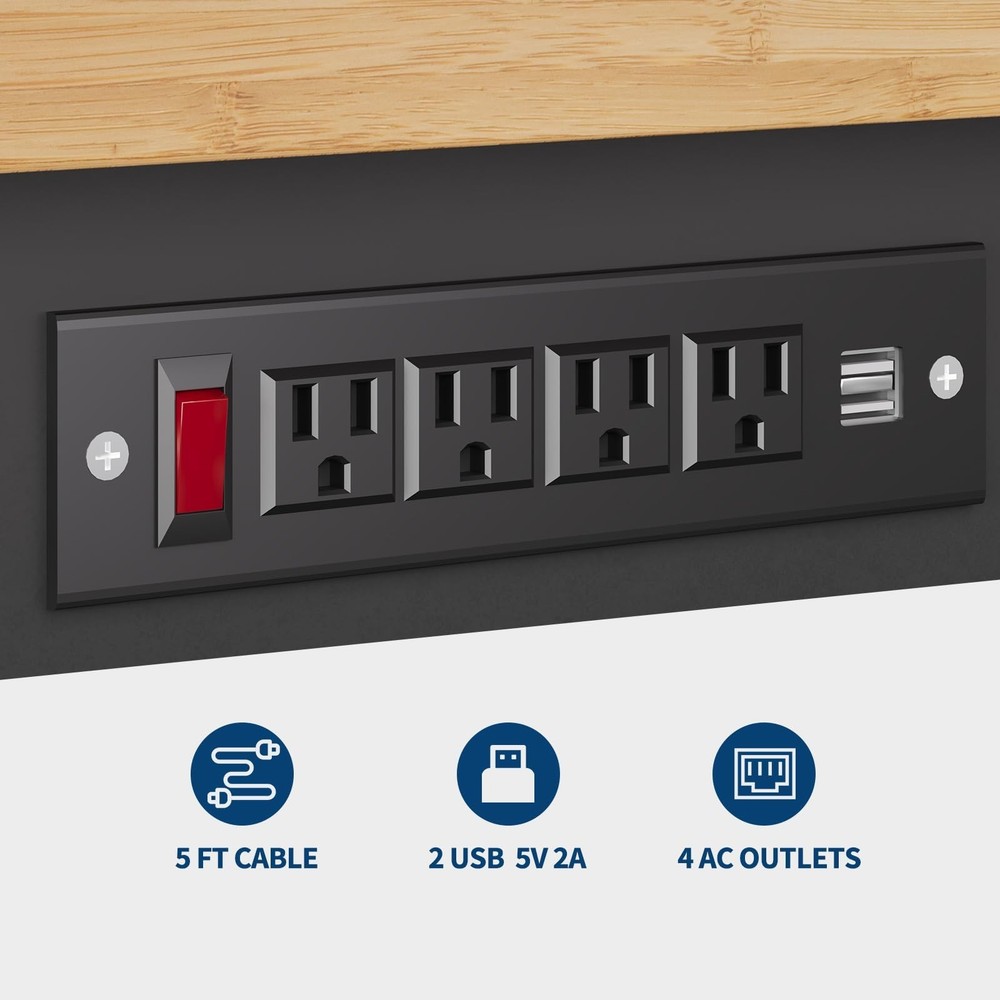 GRAVEE 48" Workbench with Pegboard Wall 2000lbs Garage Table Adjustable Height