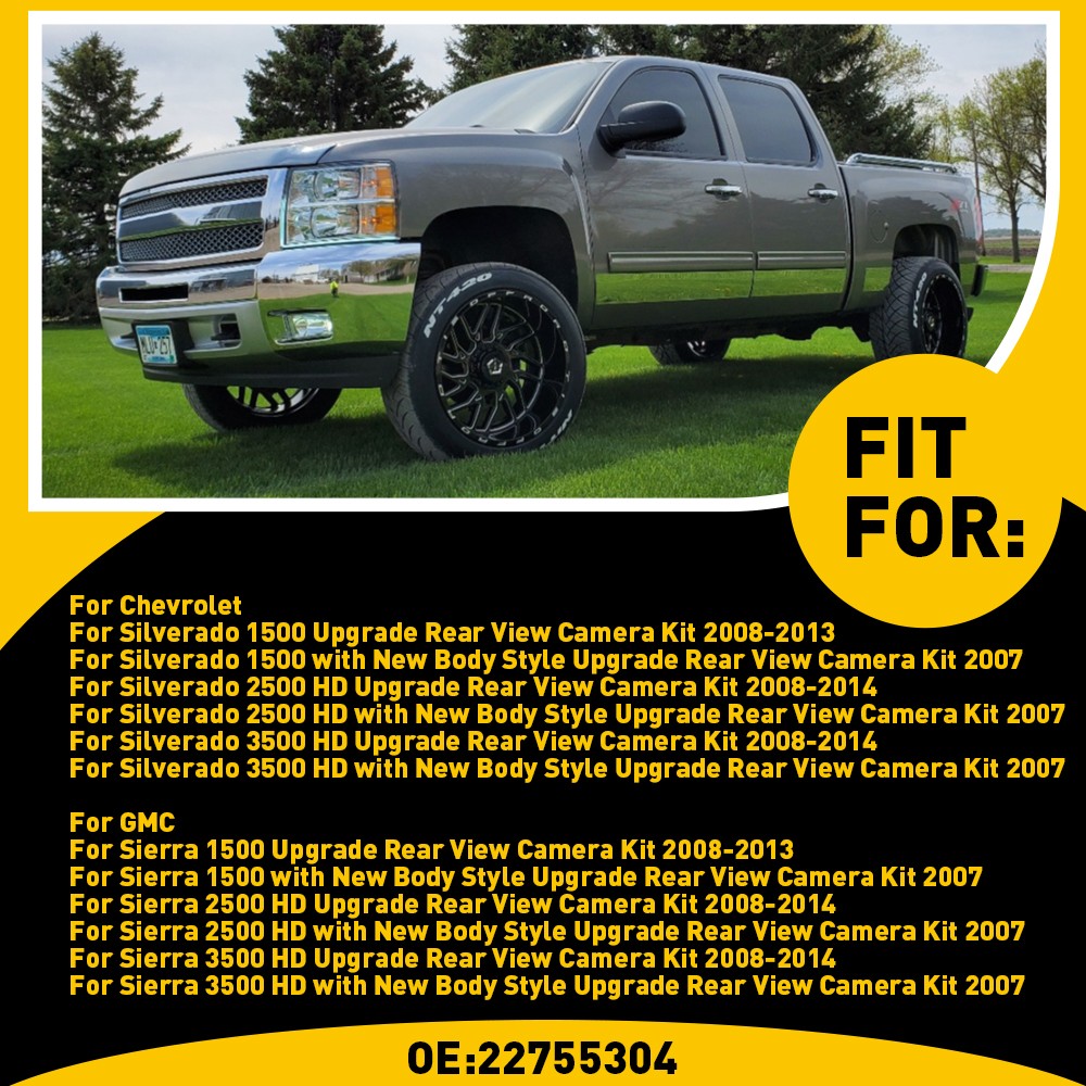 2007-2013 For Chevy Silverado/GMC Sierra Rear Tailgate View Backup Handle Camera