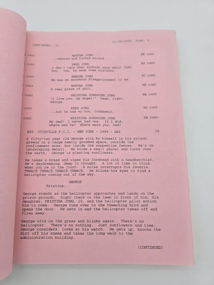 BLOW / Nick Cassavetes 2000 Movie Script Screenplay, Johnny Depp film