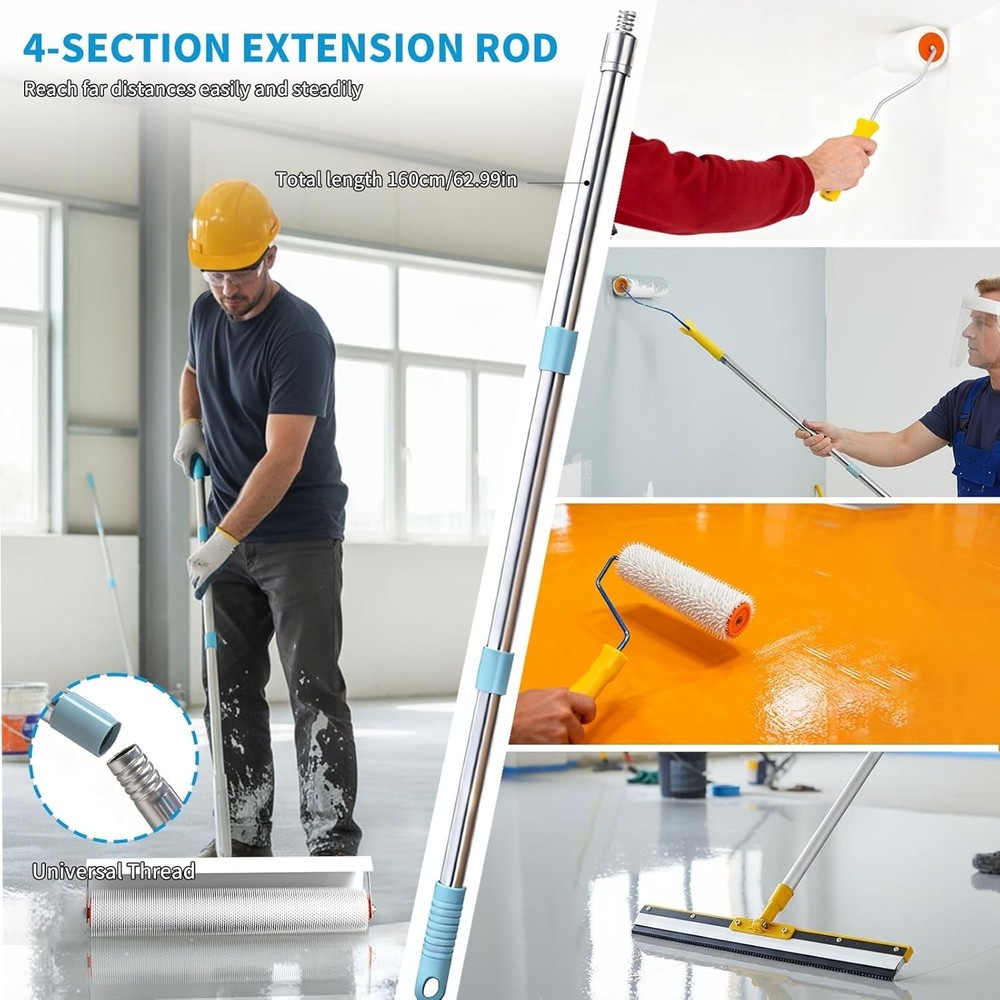 Versatile Self-Leveling Cement Tool Set with Stainless Steel Scraper & Gloves