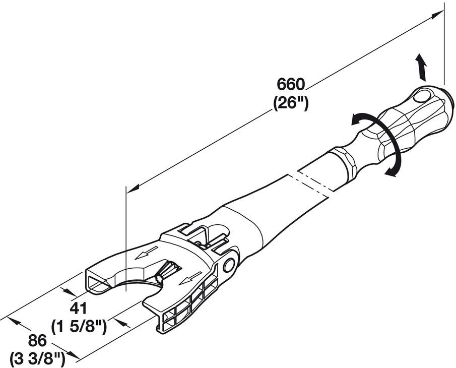 Adjusting Tool, for Häfele AXILO™ 78 Plinth System- Height adj angle 0–10 degree