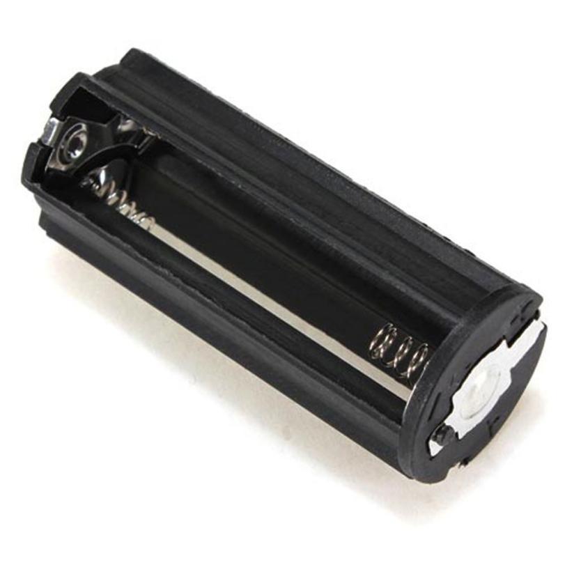 HL Black Cylindrical 3 AAA Plastic Battery Holder Adapter Case Box Flashlight