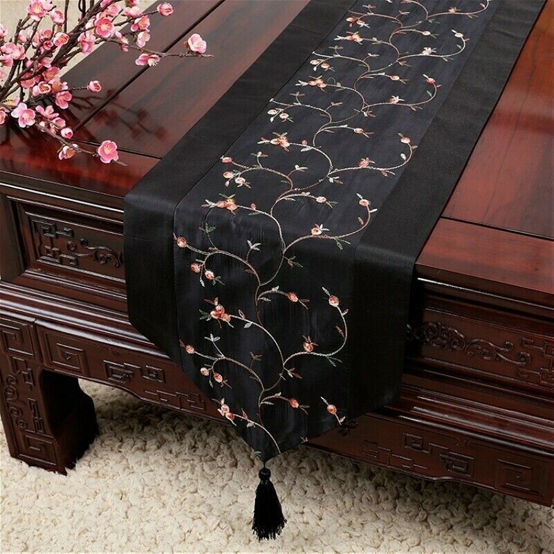 Table Runner Chinese Embroidery Retro Tablecloth Wedding Party Decor Modern YM0