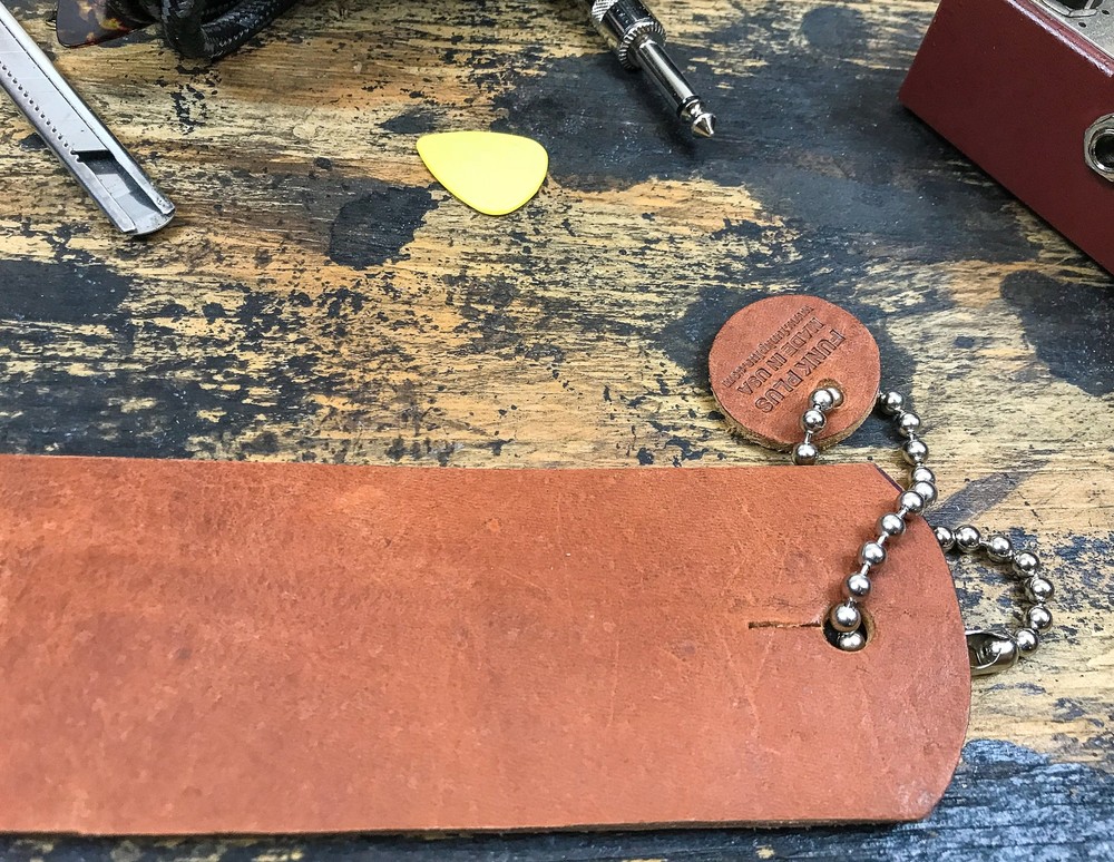 2 1/4" Wide Tan Saddle Cowhide Classic Guitar Strap