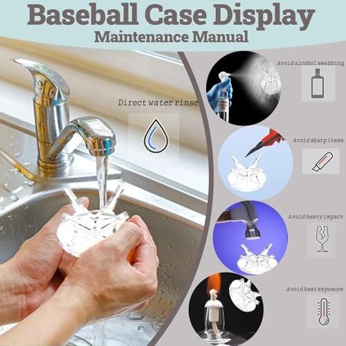 2Pcs Acrylic Baseball Holder Display Case Display for Balls Suitable for