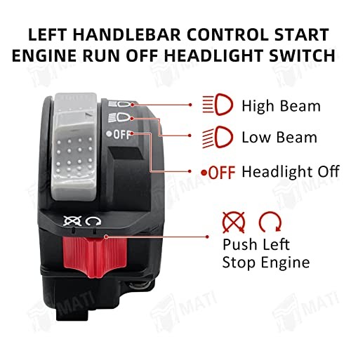 Left Handlebar Control Headlight Switch for Yamaha ATV Banshee 350 YFZ350