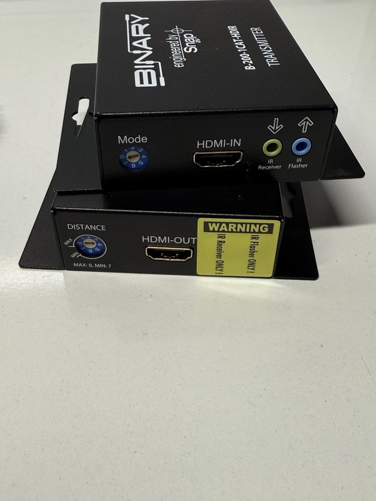 Binary SNAP B-200-1Cat-HDIR HDMI Balun Receiver & Transmitter + 2 Power Supplies