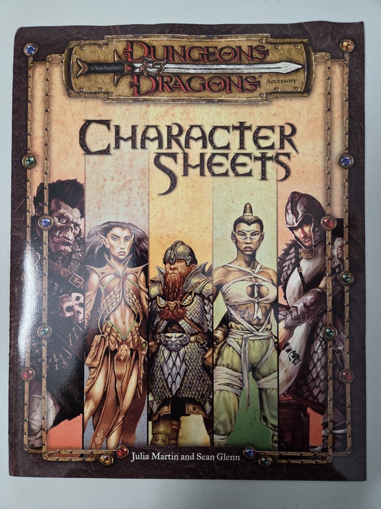 Dungeons & Dragons WotC D&D 3rd Ed Character Sheets 3.0 VG+