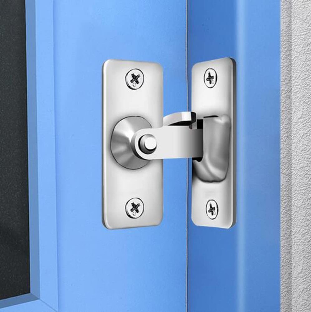 90 Degree Right Angle Gate Latches, Latches for Barn Doors, Windows, Silver