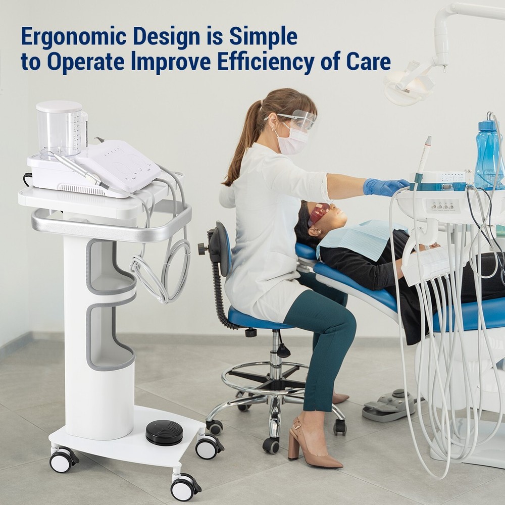 Dental Multi-Function Trolley Mobile Cart for Implant with 360° Lockable Wheels