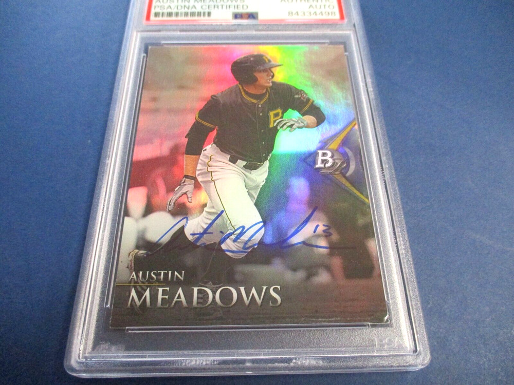 Austin Meadows Autographed Signed 2014 Bowman Platinum Card #39 PSA Slab Auth.