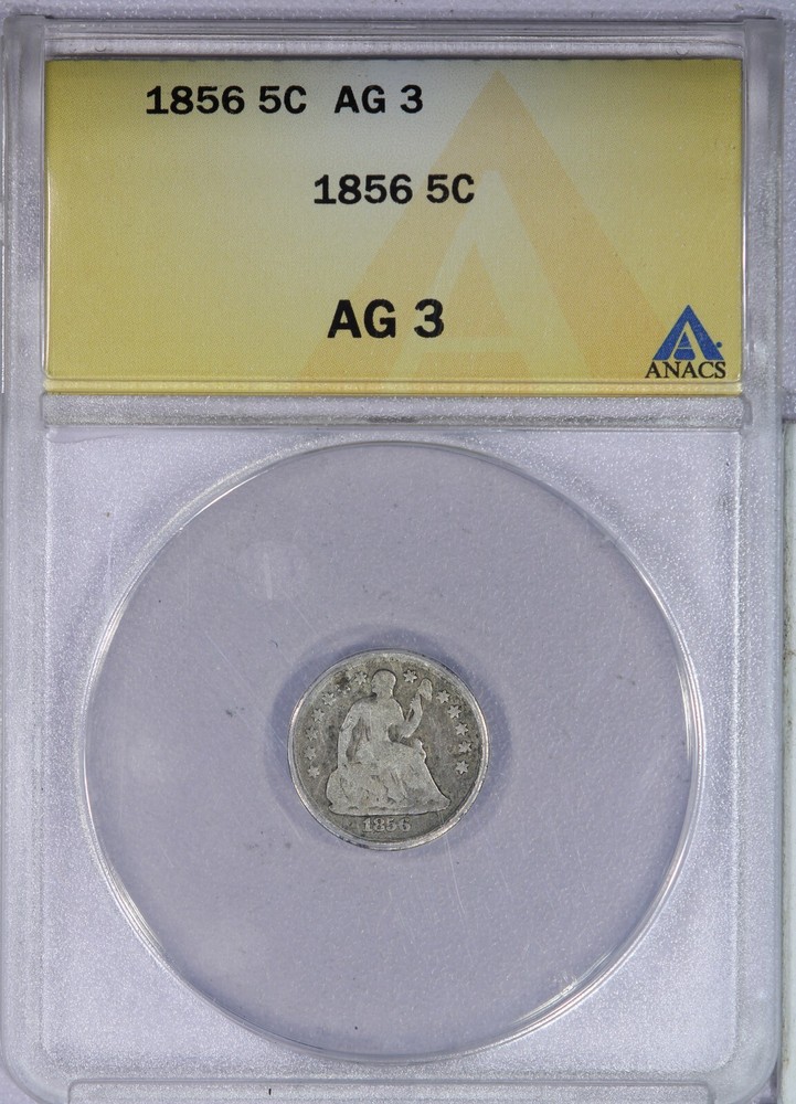 1856 Liberty Seated Half Dime H10c ANACS AG3
