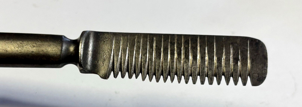 Antique Modified Table Knife with Cut Teeth Saw Cut Strain Rasp - Hand Done