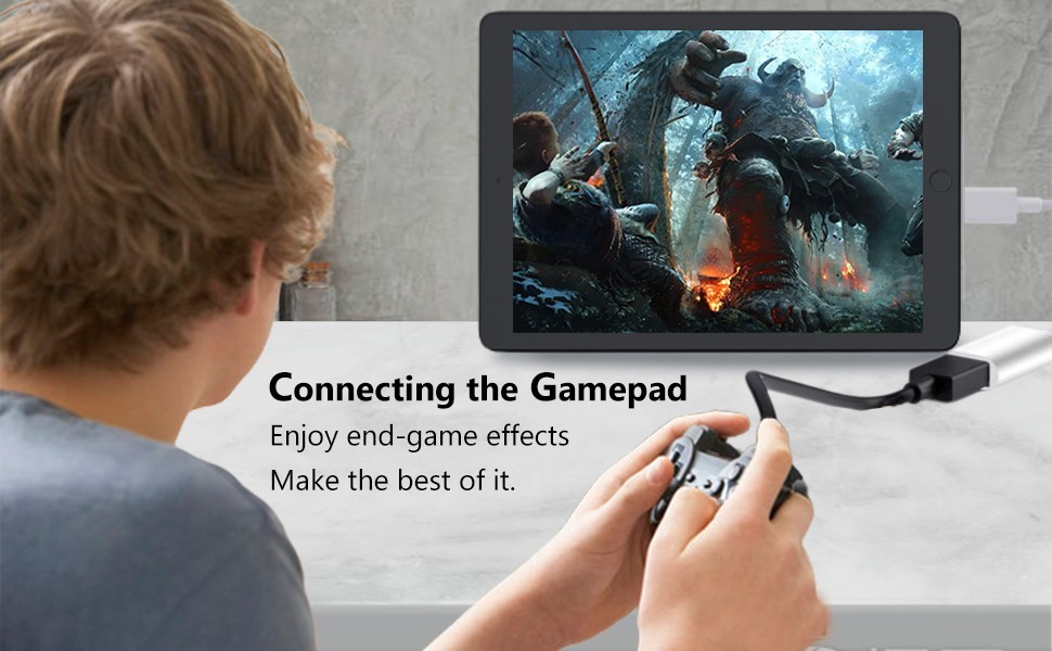 Lightning to USB OTG Adapter for iPhone iPad Camera Card Reader MIDI Hub