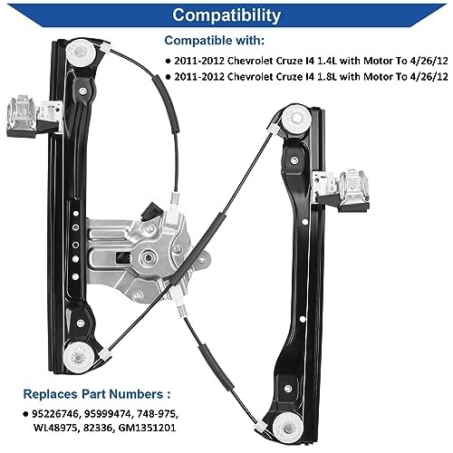 748-975 Front Right Passenger Side Power Window Regulator with Motor