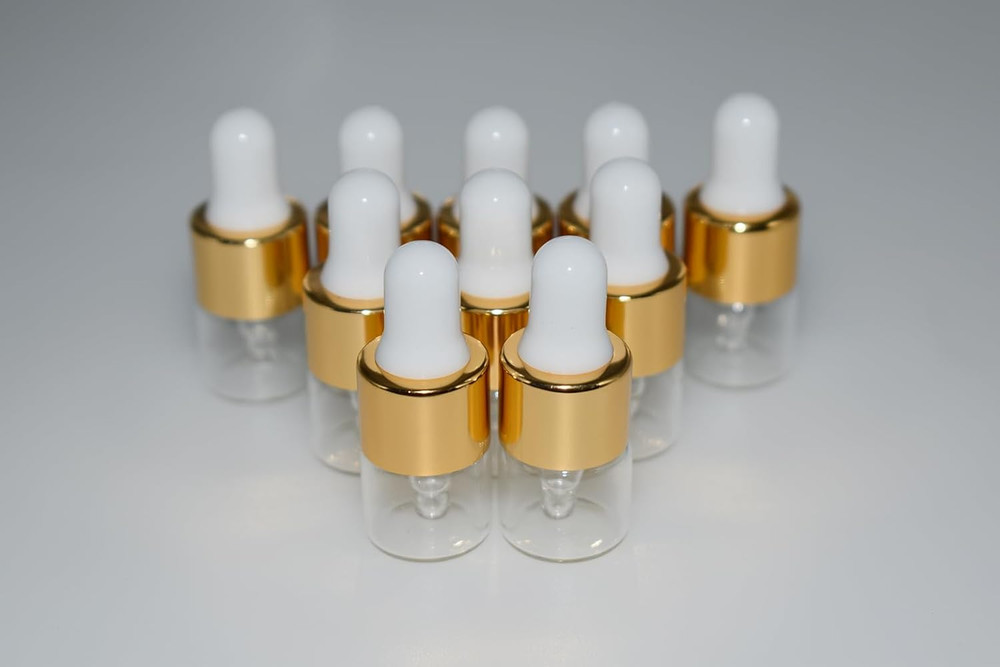 Small Dropper Bottle, 10Pcs 1Ml Mini Sample Dropper Bottles Mini Makeup Containe
