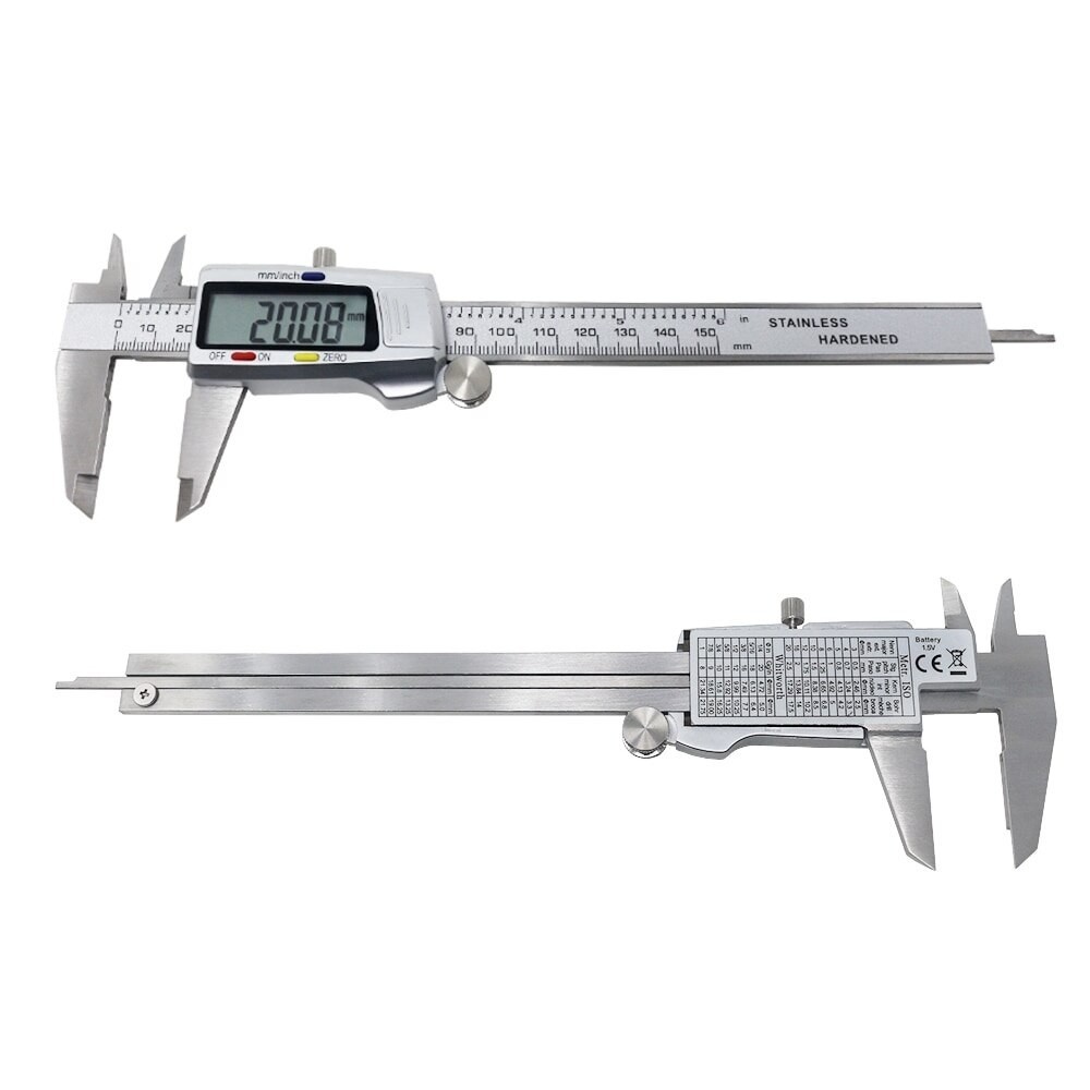 Digital steel vernier caliper 0-150mm, large LCD display