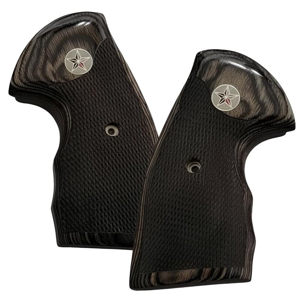Colt Python Black Rosewood Grips Texas Star Medallion