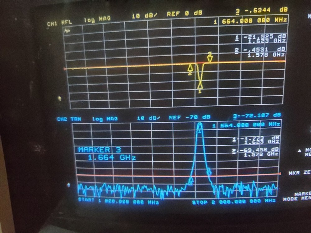 micowave support systems mss-08-1621-12S SMA filter 1.664 GHz CF Tested