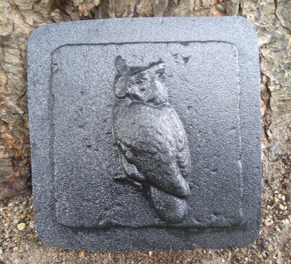 Plaster cement owl travertine tile mold 6" x 6" x 1/3"