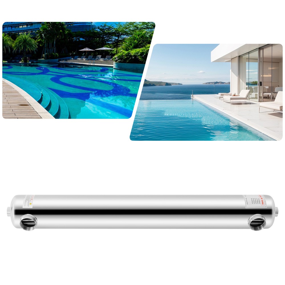 Tube and Shell Heat Exchanger 400kBtu 304 Stainless Steel for Spa Heat Recovery