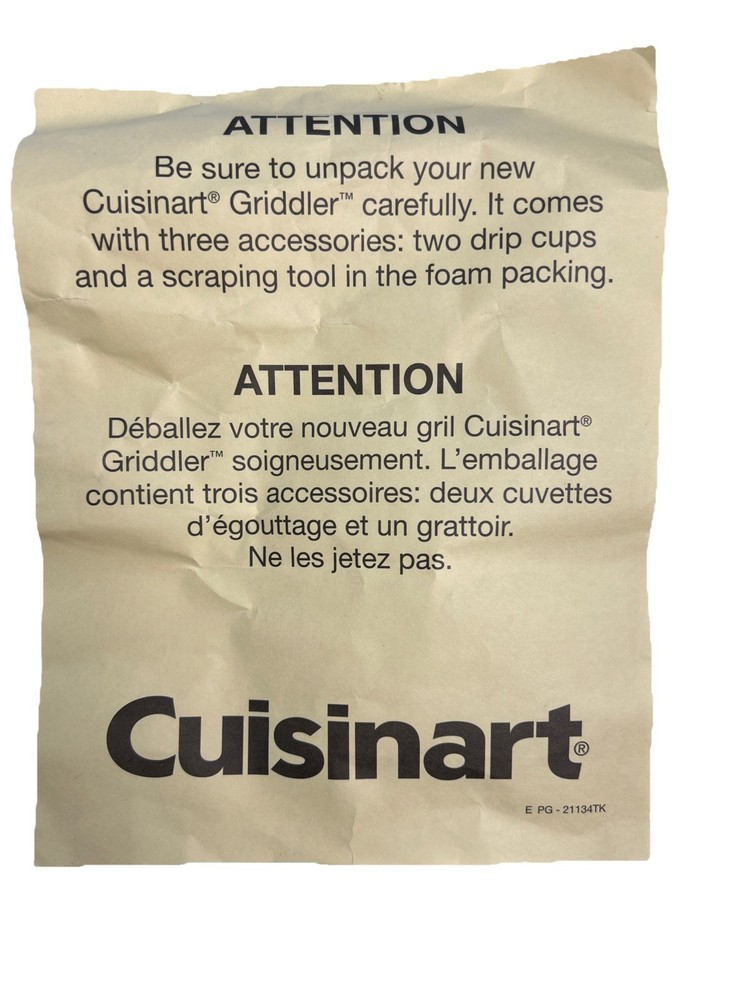 Cuisinart Griddle Gourmet Model GRID-8PC New/ Open Box