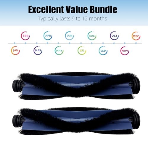 2-Pack Replacement Rollers Brushes for eufy X10 Pro Omni Robot Vacuum -
