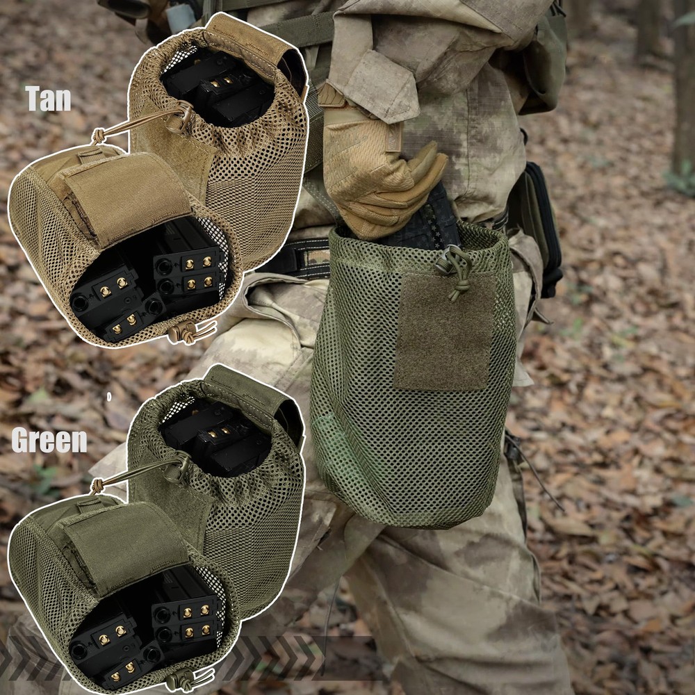 Dump Pouch Tactical Molle Mesh Pouch Range Compact Drawstring Foraging Roll Up