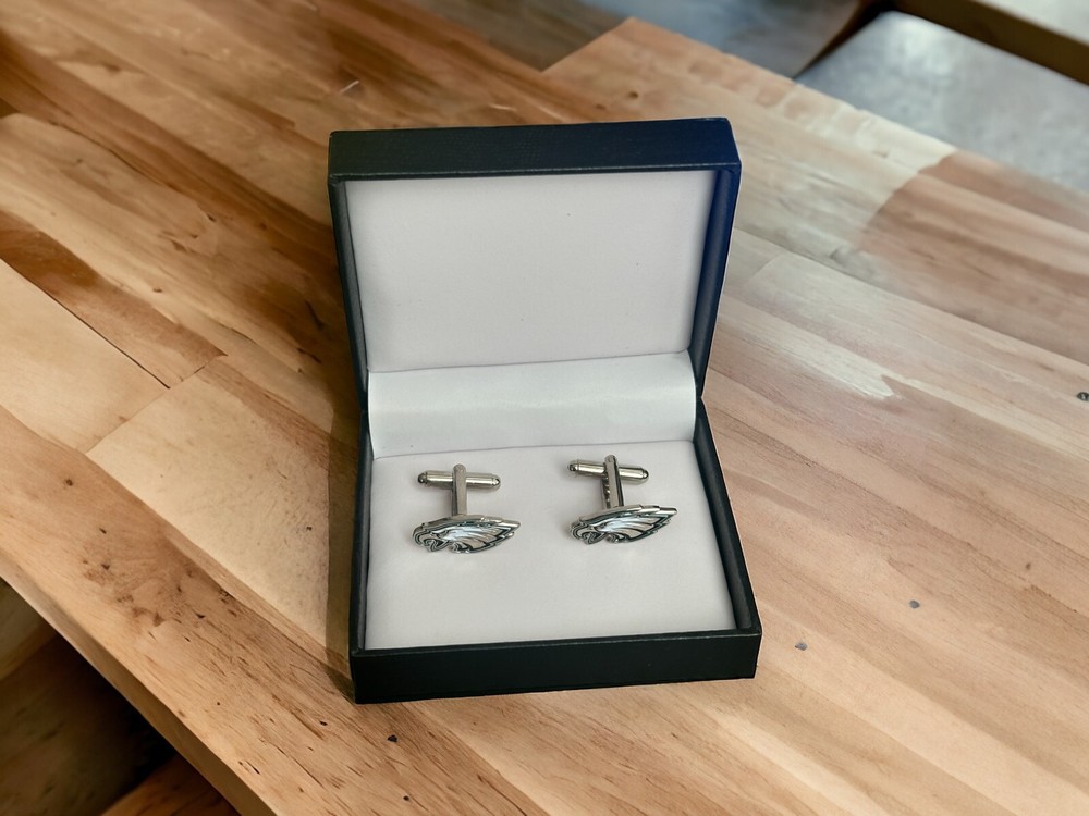 Philadelphia Eagles Cufflinks, Tie Clip, Or Complete Set