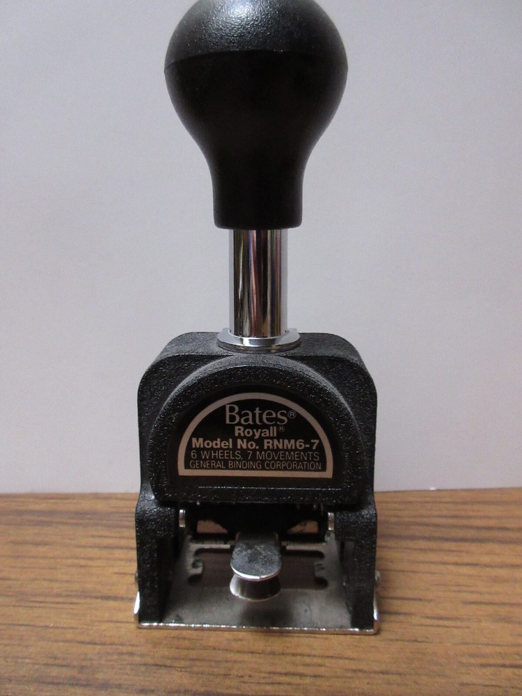 BATES ROYALL Numbering Machine  Model No. RNM6-7