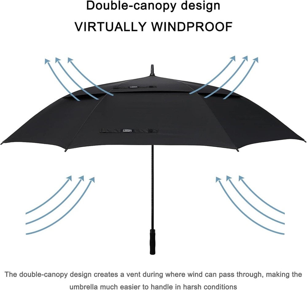 72 Inch Huge Large Oversize Golf Umbrella Automatic Open Double Canopy Windproof