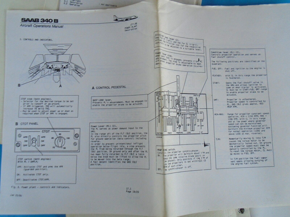 SAAB 340B Aircraft Operators manuals lot
