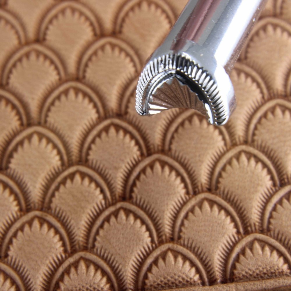 Leather Stamping Tool - Crescent Shell Geometric Border Stamp