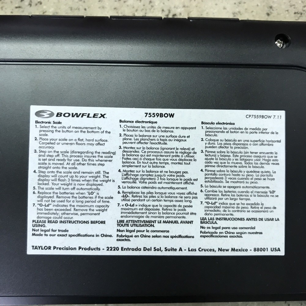 Bowflex BMI/Daily Calorie Scale (Goal Tracking / Super Thin ABS Glass Platform)