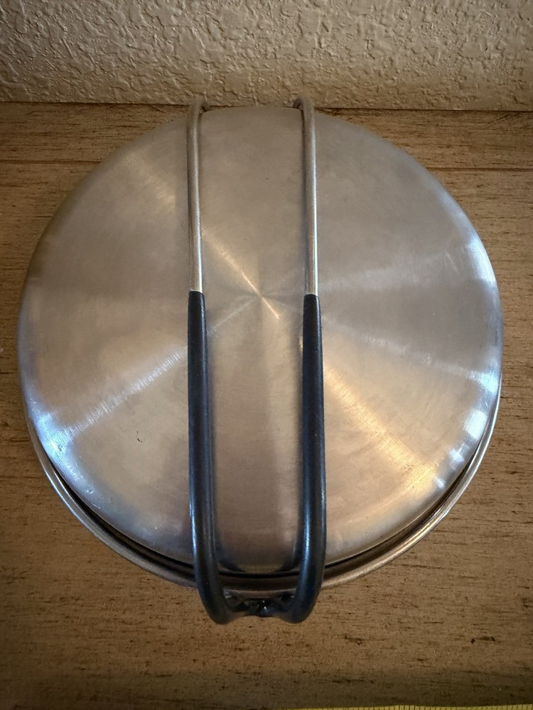 COPPER BOTTOM NESTING STAINLESS STEEL CAMPING COOKWARE MESS KIT
