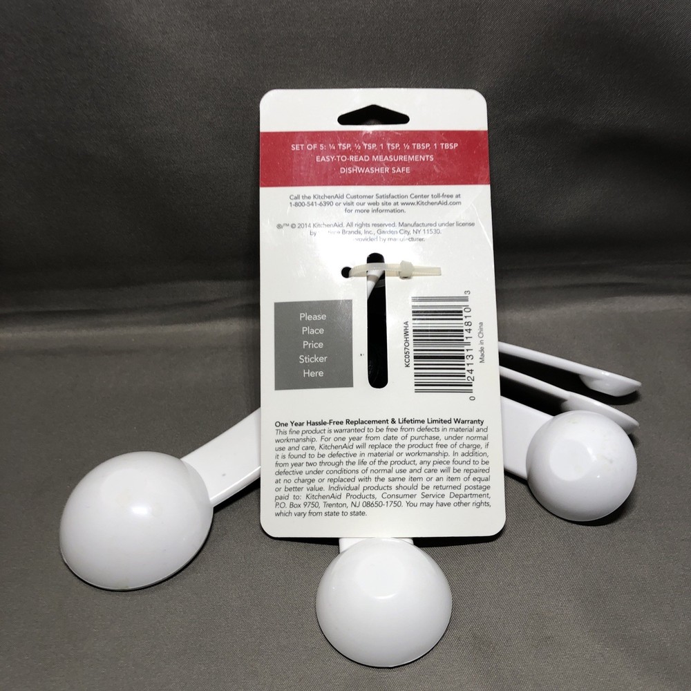 KitchenAid 5 Measuring Spoons Set White